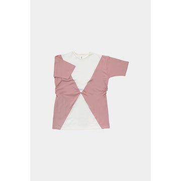 Booso Pink/Ecru Panel Tee Dress