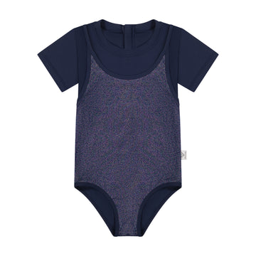 Sparrow Kids Blue Shimmer Girls Bathing Suit