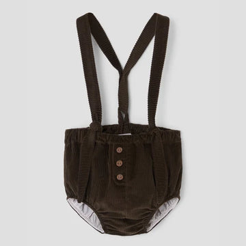 Popelin Brown Corduroy Culotte with Removable Straps (Mod.25.3)