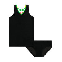 Sparrow Kids Black Neon Girls Tankini