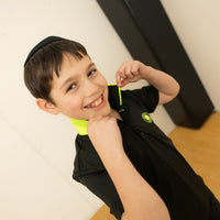 3 Buttons NY BLACK/Lime Color Pop Polo
