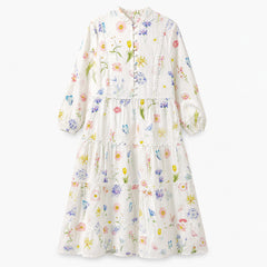 HEV White Floral Hydrangea and Butterfly Dress (HDR711)