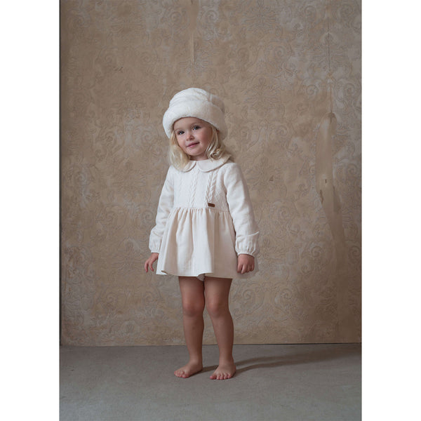 Popelin Off-White Romper Suit With Skirt And Baby Collar (MOD 1.1)