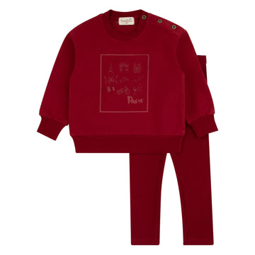 Bondoux Paris Burgandy Red 2 Pcs Set (467LG)