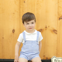 Nounelle Blue Linen Overalls