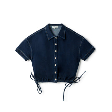 Birnham On The Sea Teen Drawstring Top Indigo
