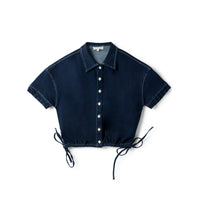 Birnham On The Sea Teen Drawstring Top Indigo