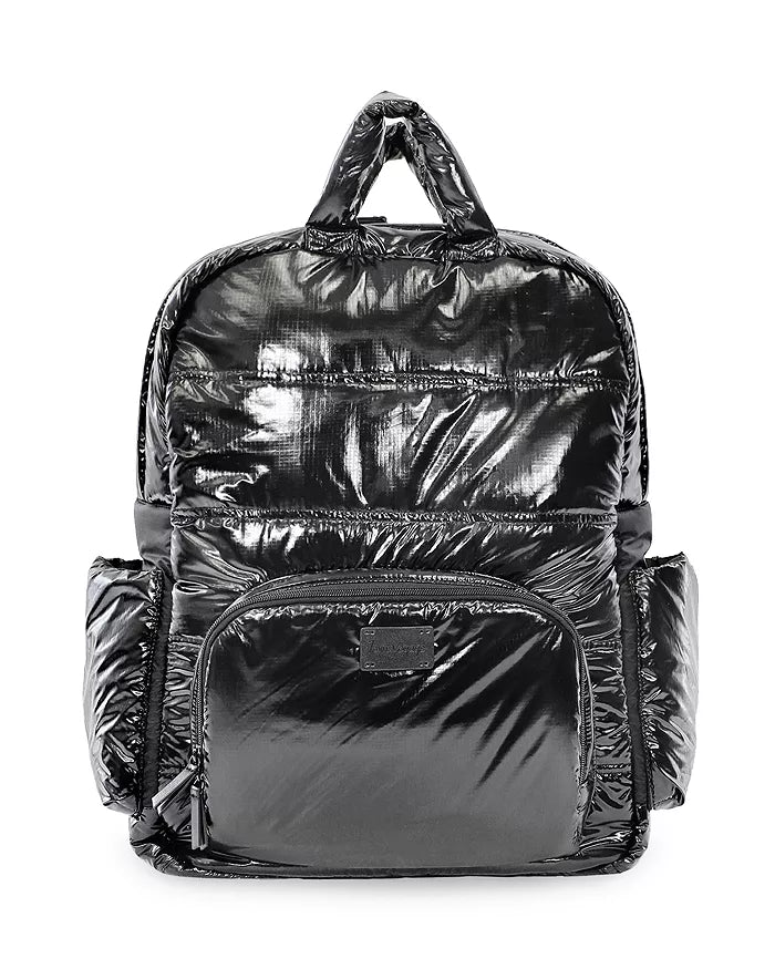 7 A.M Black Shiny Polar Backpack 7 A.M Black Shiny Polar Backpack