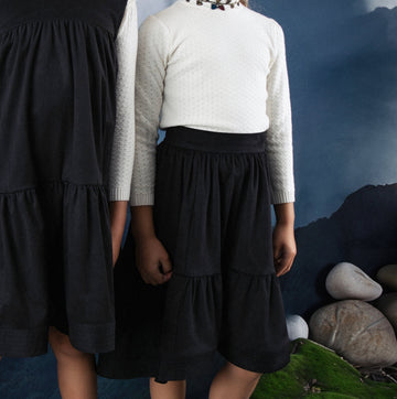 Noma Black Seude High Low Skirt (NSK742)