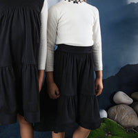 Noma Black Seude High Low Skirt (NSK742)