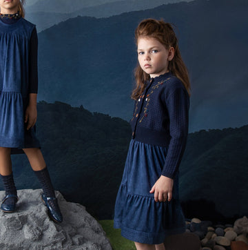 Noma Navy Seude High Low Skirt (NSK742)