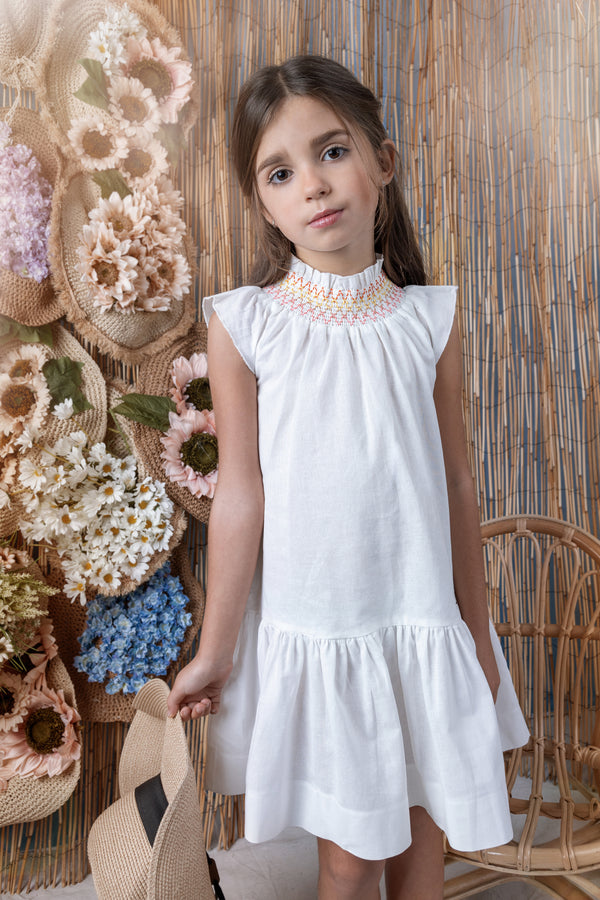 Noma Ivory Ombre Neck Stitching Dress (NDR738)