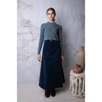 Hev Navy Corduroy Panelled Skirt (HSK500)