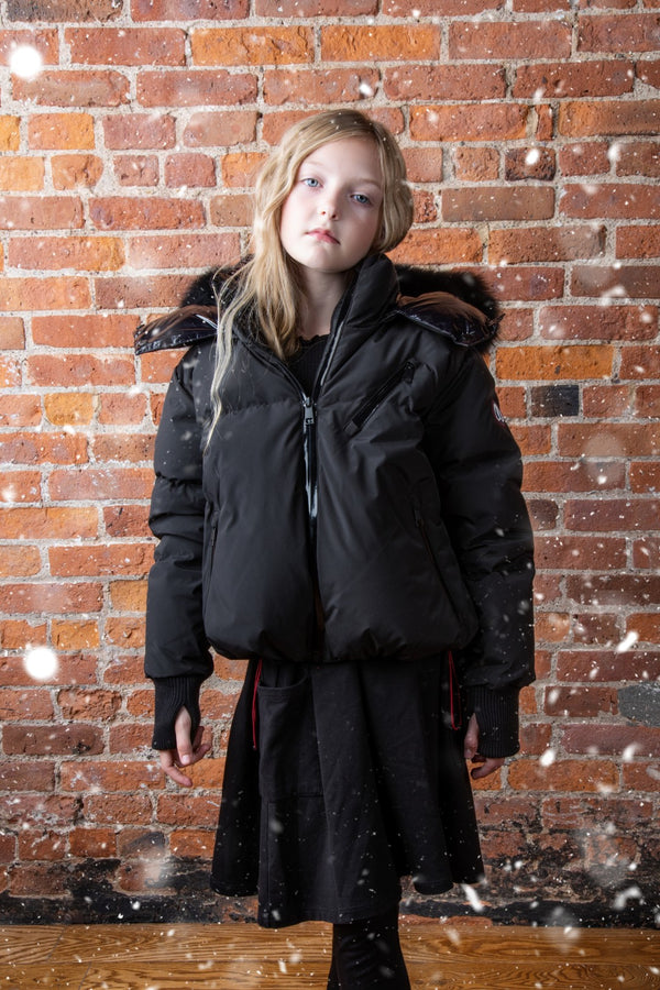 Ellabee Stella Down Fur Jacket Black Fox
