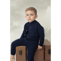 Belati Navy Cable Knit Baby 2Pc Set (BKN382)