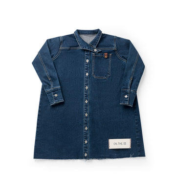 Birnham On The Sea Pleat Detail Shirt Dress — Dark Denim (1202)