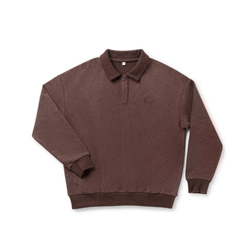 Birnham On The Sea Boy Sweatshirt Polo — Brown Wash (1204A)