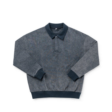 Birnham On The Sea Boy Sweatshirt Polo — Navy Wash (1204)