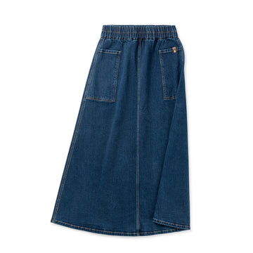 Birnham On The Sea Teen Midi Pocket Skirt — Dark Denim (1207)