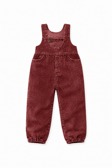 Birnham On The Sea Corduroy Buckle Romper — Red Wash (1208A)