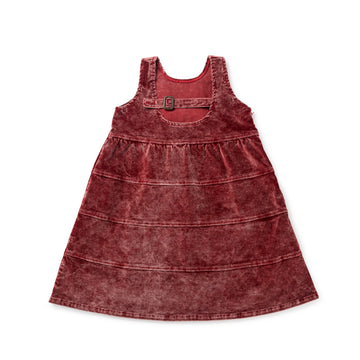 Birnham On The Sea Corduroy Jumper with Buckle Tab — Red Wash (1216A)