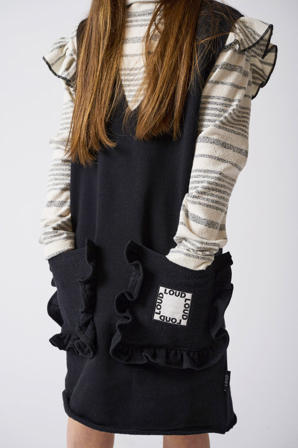 Loud Apparel Black Pinafore Dress