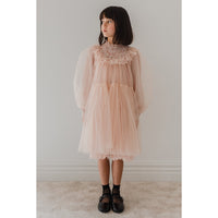 Petite Amalie Blush French Lace Tulle Babydoll Dress