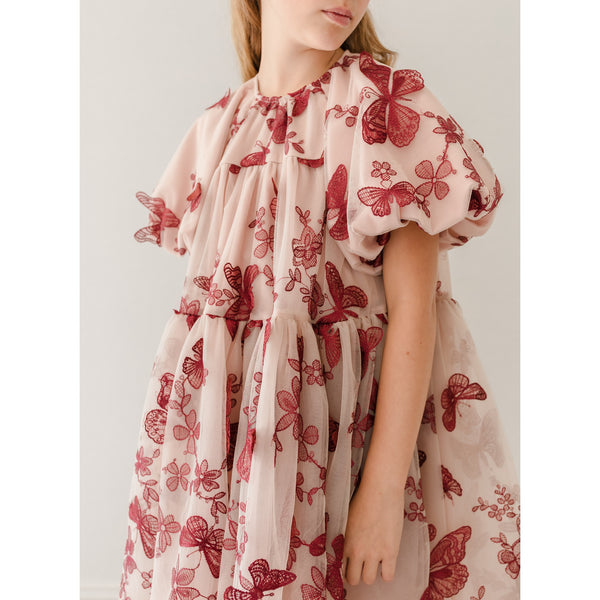 Gold Label By Petite Amalie Mauve/Burgundy Butterfly Dress