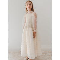 Gold Label By Petite Amalie Cream Smocked Tulle Dress