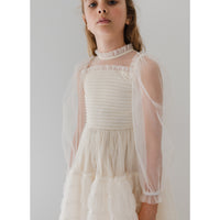 Gold Label By Petite Amalie Cream Smocked Tulle Dress