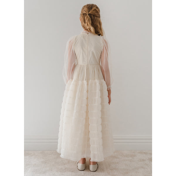 Gold Label By Petite Amalie Cream Smocked Tulle Dress