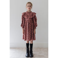 Steph Berry / Black Flocked Heart Cord Dress (1299D)