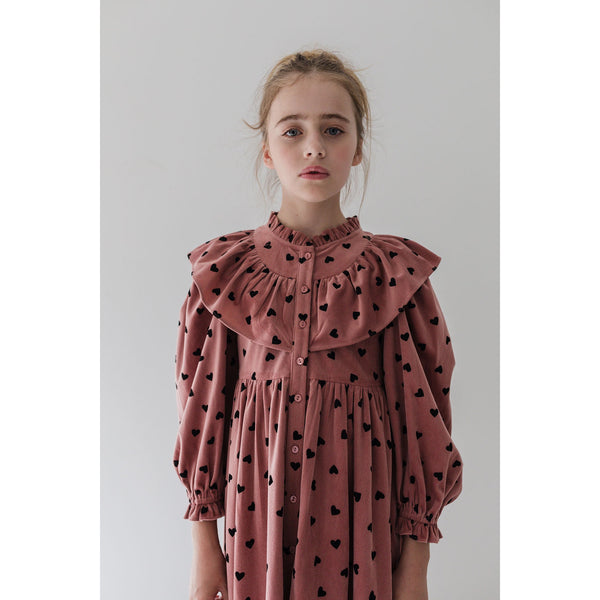 Steph Berry / Black Flocked Heart Cord Dress (1299D)