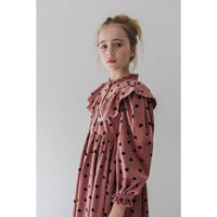 Steph Berry / Black Flocked Heart Cord Dress (1299D)