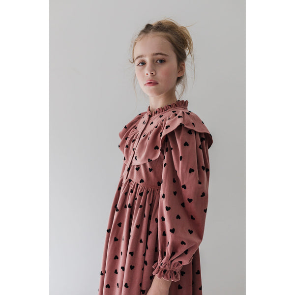 Steph Berry / Black Flocked Heart Cord Dress (1299D)