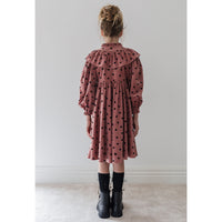 Steph Berry / Black Flocked Heart Cord Dress (1299D)