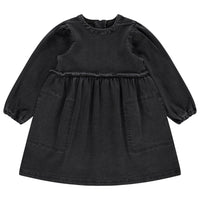 Jaybee Black Denim Raw Edge Denim Dress