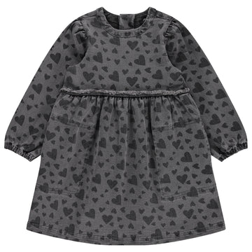 Jaybee Grey Denim  Raw Edge Denim Dress