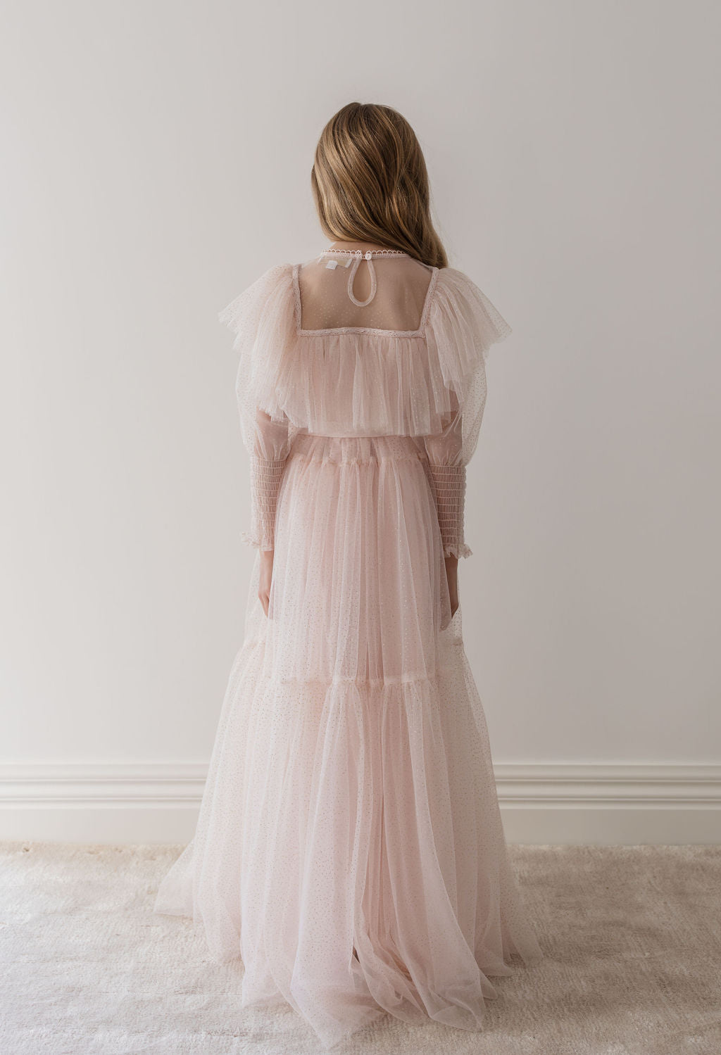 Gold by Petite Amalie White Glitter Tulle Gown | Buttons Bebe Gold by Petite Amalie White Glitter Tulle Gown | Buttons Bebe