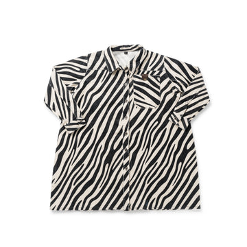 Birnham On The Sea Oversized Shirt Dress — Zebra Print (1320)