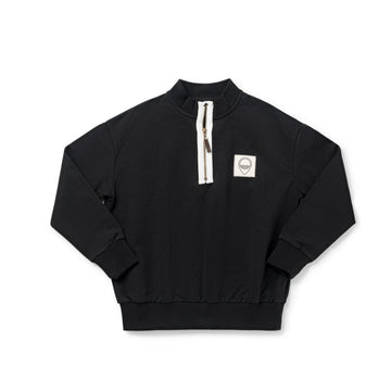 Birnham On The Sea Boy Exposed Zipper Sweatshirt — Black (1324)
