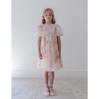 Petite Amalie Elbow Slv Delicate Bouquet Tulle Dress (1376 ELBOW)