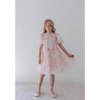 Petite Amalie Elbow Slv Delicate Bouquet Tulle Dress (1376 ELBOW)