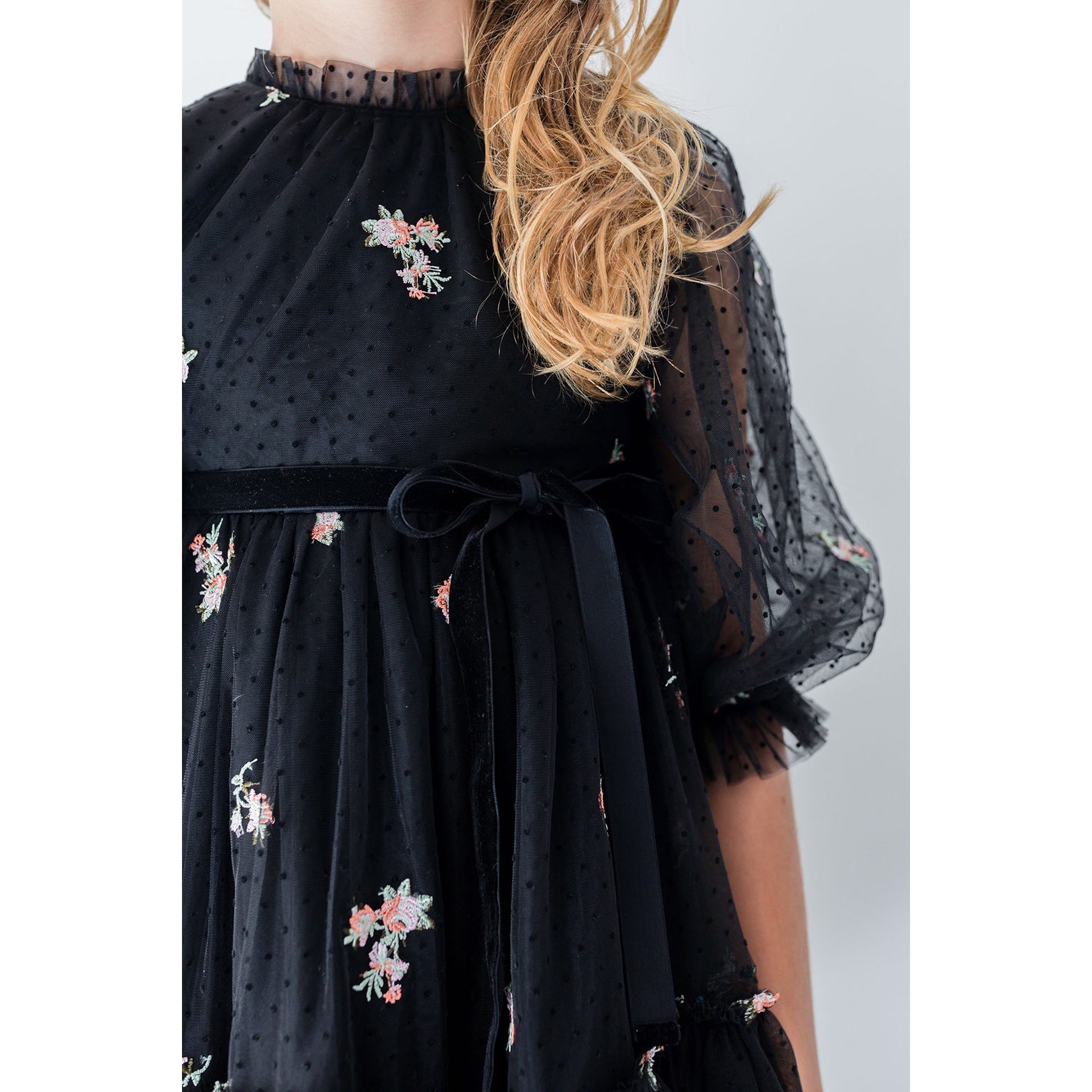 Petite Amalie Rosebud Embroidered Dress (1391) | Buttons Bebe Petite Amalie Rosebud Embroidered Dress (1391) | Buttons Bebe