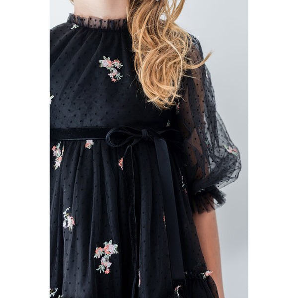 Petite Amalie Rosebud Embroidered Dress (1391)