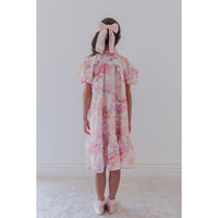 Petite Amalie Elbow Slv Dahlia Print Shirt Dress (1392 ELBOW)