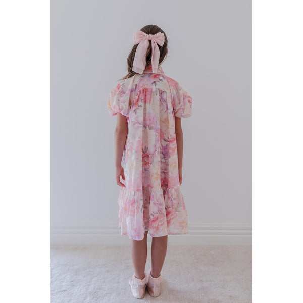 Petite Amalie Elbow Slv Dahlia Print Shirt Dress (1392 ELBOW)