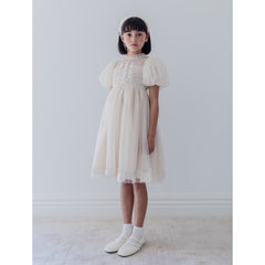 Petite Amalie Vintage Applique Bodice Tulle Dress (1399)