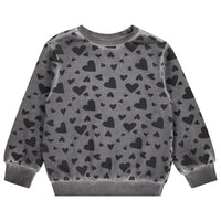 Jaybee Grey/Black Denim Denim Print Sweatshirt