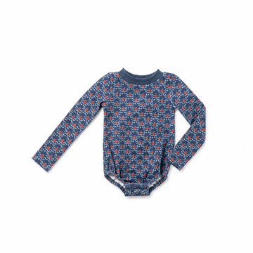 Birnham On The Sea Mockneck Onesie — Apple Print (1408)